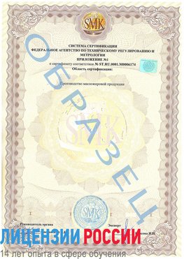 Образец сертификата соответствия (приложение) Лангепас Сертификат ISO 22000